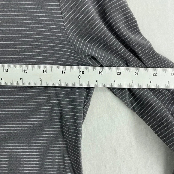 Penguin Munsingwear Henley Shirt Men's Sz S Gray Round Neck Striped Long Sleeve - Picture 3 of 11
